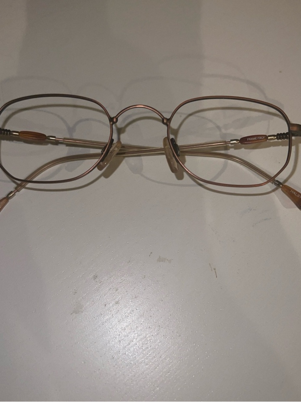 Vintage Halston Eyewear Bronze Eyeglass FRAMES 46-20-140 Preowned RX Ready Italy